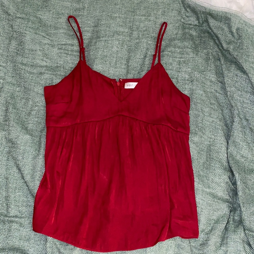 Vestique Red Satin Babydoll Tank